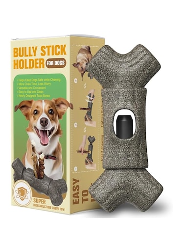 Bully Stick Holder Durable Dog Chew Holder Toy Puppy Bully Sticks Holder Security Hold Device - Fits Various Bully Sticks and Dog Sizes