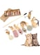 Cat Feather Wand Toy Set, 7 Pieces, Wooden Handle with 6 Interchangeable Attachments