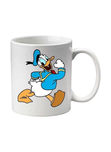 Cut Cartoon Printed Ceramic Mug White/Blue/Beige