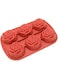 Freshware CB-205RD 6-Cavity Rose Shape Silicone Mold for Homemade Soap, Cake, Cupcake, Bread, Muffin, Pudding, Jello, and More