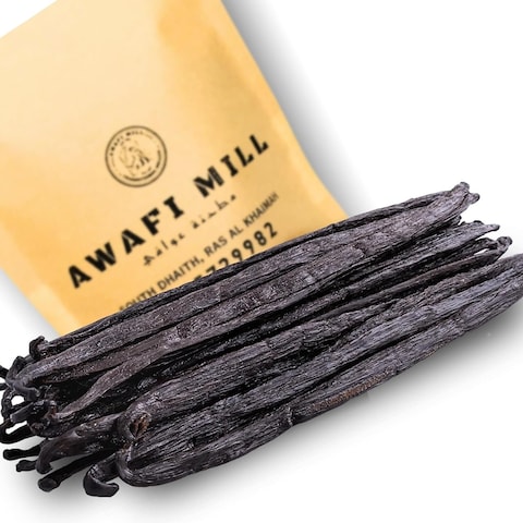AWAFI MILL Premium Madagascar Vanilla Beans - Grade A Whole Pods for Exquisite Flavor and Culinary Delights (Pack Of (5 Pods) Hand Picked)
