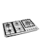 Olsenmark&nbsp;5 in 1 Gas Hob, 5 Burners Stove with Auto Impulse Ignition, Triple Ring, Rapid, Semi-Rapid and Auxiliary Burners, Low Consumption OMK7034 Silver