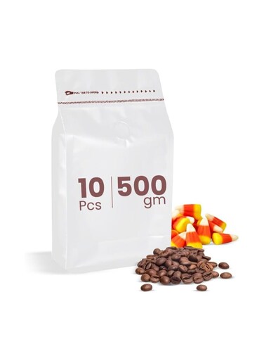 Packing Reusable White Coffee Pouches with Valve, Moisture-Proof Zipper Bag, Vacuum Seal Bags For Food Storage, Coffee Beans, Jewelry, and Packaging Resealable Zip Lock Bags