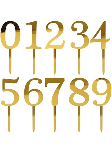 KALIONE 0-9 Number For Cake Topper, Shiny Acrylic Number Cake Toppers Cake Decorations Birthday Party Cake Topper for Birthday Party Wedding Anniversary