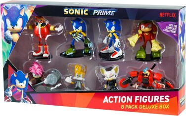 SONIC THE HEDGEHOG Prime Toys, 8 Figures Including 2 Rare Hiden Characters, Deluxe Box, Series 1, Randomly Selected, Collect All 16!
