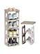 Lomeshow 5 Tiers Shoe Rack - Foldable Shoe Rack for Closet, Plastic Shoe Tower for Sneaker, Space Saving Storage Organizer, Large Shoe Shelf/Holder/Stand for Bedroom, Floor, Entryway