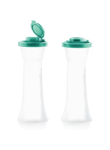 NALACAL Salt and Pepper Hourglass, 2-Shaker Set, Airtight Lids, BPA-Free, Dishwasher Safe, Salt and Pepper Shakers Moisture Proof Salt Shaker, Plastic Airtight Dispenser