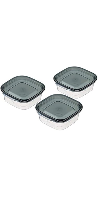 Inomata Hokan-sho Plastic Square Food Container, 90 ml Capacity, 3-Pack