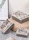 Nest Set of 3 Eco-Friendly Handwoven Storage Baskets &acirc;&euro;&ldquo; Durable Rectangular Woven Bins with Sturdy Plastic Frame, Removable Fabric Lining, Decorative Macrame Design for Sundries, Toys, Books, Toiletries, and Elegant Home Organization - Grey