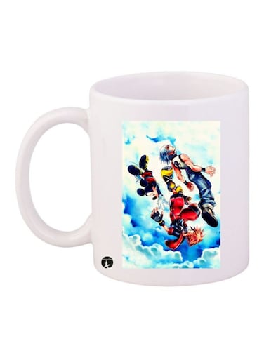 Kingdom Hearts Video Game Printed Mug White/Blue/Red Standard Size