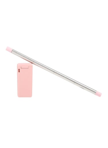 Stainless Steel Straw Pink 9.06 x 0.35 x 0.24inch
