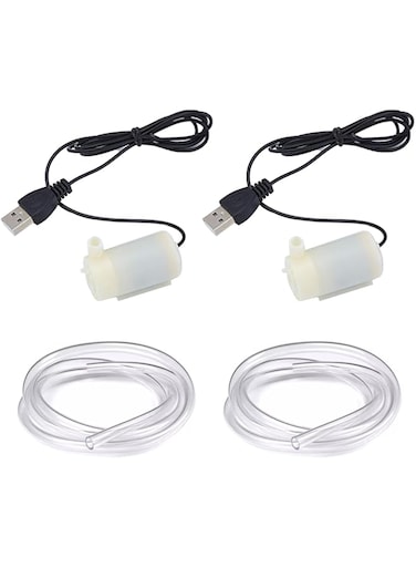 مضغة ماء غاطسة مصغرة 3V/5V/6V مع كابل USB متر - مضخة ماء صامتة للحدائق/النوافير/الأسماك/الزراعة المائية (أبيض،)