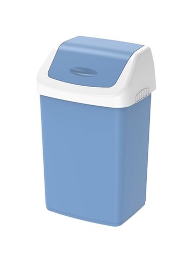 Cosmoplast 20L Flip-Top Waste Bin With Swing Lid, Sky Blue