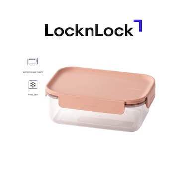 LocknLock Classic Plus Rectangle Food Container 420ml &ndash; Pink, 4-Side Locking, Stackable &amp; Leakproof