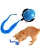Muamos Smart Interactive Cat Toy Smart Ball with Tail Automatic Obstacle Avoidance 360&deg; Rotating Rolling Pet Ball Indoor Cat and Dog Playmate 3 Modes LED Light Stimulate Hunting Instinct (Blue)