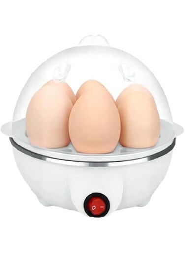 UAE Felcon Egg Cooker 350W Electric Egg Cooker 7-Egg Capacity Hard-Boiled Eggs Automatic Shut Off Omelet Maker Vegetable Steamer Easy One-Touch Operation deal for Soft Medium Holds 7