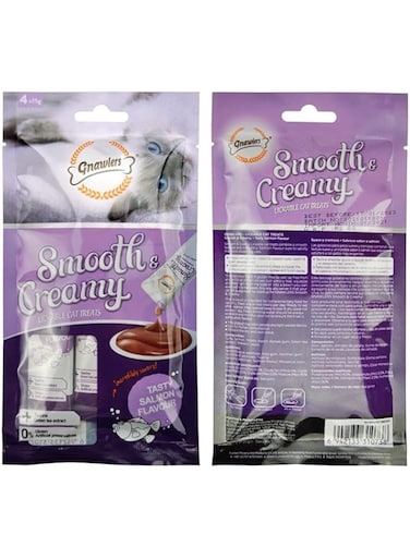 Gnawlers Smooth &amp; Creamy Lickable Cat Treats (4pcsx15g) - Salmon Flavour