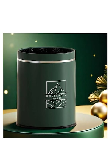 Plastic Trash Can,16L Round Waste Bin, Large Capacity Rubbish Container Dustbin for Home Restaurant, Office Waste Paper Basket, Garbage Can for Kitchen/Bedroom/Living Room/Bathroom (Green)