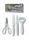 Kitchen Knife Set with Scissors &amp; Ceramic Peeler &acirc;&euro;&ldquo; Stainless Steel Blades, Ergonomic Non-Slip Handles