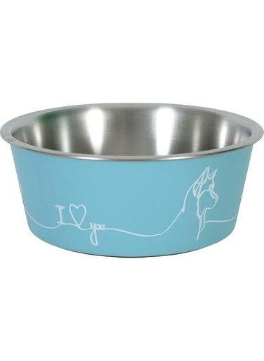 Zolux Non-Slip Love Dog Bowl Blue 400 ml