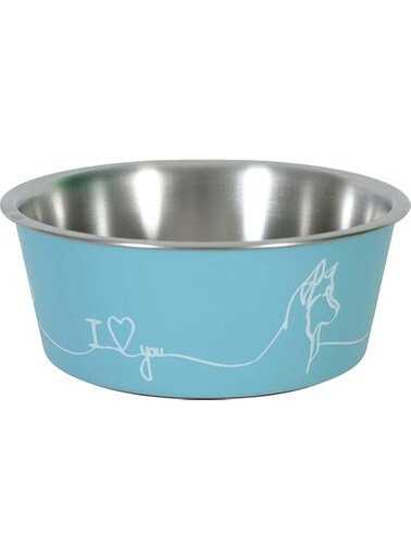 Zolux Non-Slip Love Dog Bowl Blue 400 ml