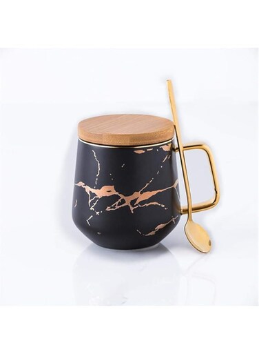 KH Cups and Saucers, Coffe Cups with Gold Trim, Small Coffee Cup, Porcelain ceramics Espresso Cup,Milk cup, advanced Mugs (black, High cup)