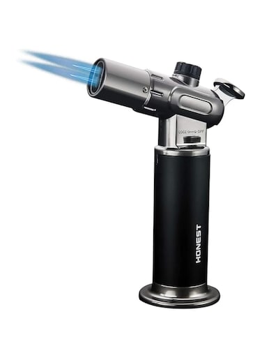 PROMISE Culinary Torch, Windproof lighter, Butane Torch, Adjustable Flame, Cooking Torch Lighter, Candle lighter, Camping Home Use Welding(Black)