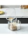 UrbanEssentia 4-Compartment Spice Jar with Lid and Spoons, Clear Plastic Seasoning Pot, 4-Grid Spice Organizer, Condiments Jar with Spoons and Air Tight Cover, Kitchen Organizer.