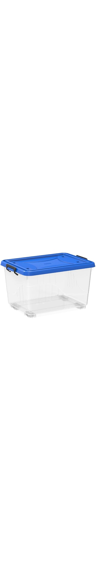 Cosmoplast 22L Clear Plastic Storage Box With Wheels &amp; Lockable Lid