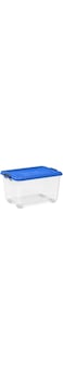 Cosmoplast 22L Clear Plastic Storage Box With Wheels &amp; Lockable Lid