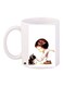 Girl Printed Coffee Mug White/Brown/Beige 11ounce