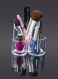 organizer Acrylic Cosmetic Makeup Organizer, 3-Slot Transparent Desktop Makeup Brush Holder, Arc Design Tool Storage Box