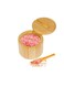 Bamboo Salt Cellar with Mini Spoon, Kitchen Salt Box with Swivel Magnetic Closure Lid, Round Salt Container to Storage Pepper Spice Bath Salt Sea Salt