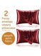 2 Pcs Silk Satin Pillowcase For Sleeping,Soft,Cool,Good For Hair And Skin,Bed Pillow Cover Gift For Women Men,20*26inch(51*66cm)[Burgundy]