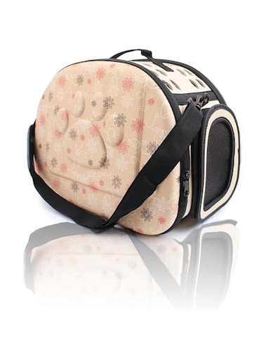 Sweet seven Pet Travel Companion: M Size Dog Cat Carrier Bag - Portable Handbag for Small Dogs and Cats - Beige Shoulder Carrying Bag for Outdoor Adventures