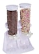 Rice and oat bucket and cereal dispenser for home kitchen,Double grain dispensing machine for dry food, White