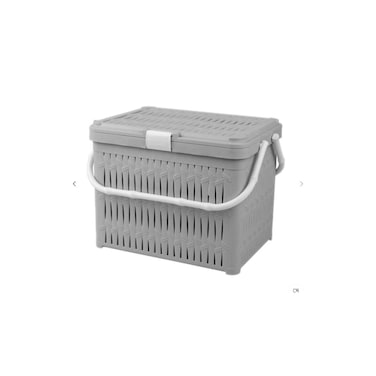 Portable Plastic Storage Basket with Lid &amp; Handle &ndash; Durable, Spacious &amp; Multi-Purpose Organizer