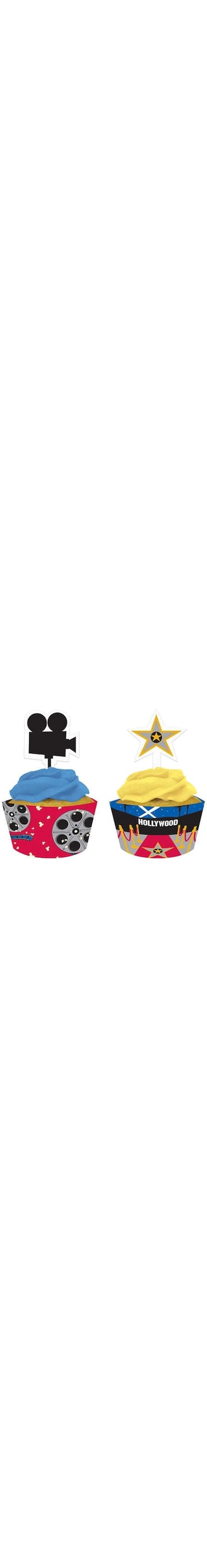 Creative Converting Reel Hollywood Cupcake Wrappers With Picks 12-Pieces