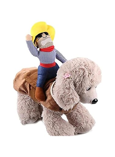 SKEIDO Pet Dog Cat Cowboy Knight Costume With Pet Cap Creative Cute Blue Knight Clothes Party Decoration