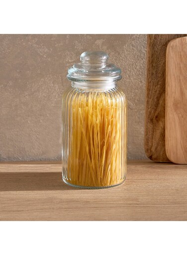 Box Essential Ribbed Glass Jar 1200 ml