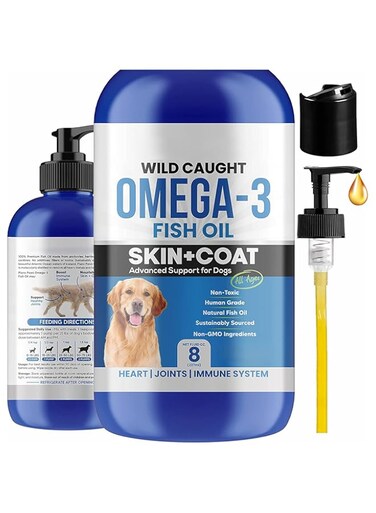 Fish Oil for Cats - Better Than Salmon Oil for Cats - Kitten + Cat Vitamins and Supplements - Cat Health Supplies - Cat Dandruff Treatment - Liquid Fish Oil for Pets - Cat Shedding Products (237ml)