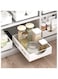 Strayelf Pull out Cabinet Organizer, Heavy Duty Slide out Pantry Shelves Drawer Storage with Adhesive Nano Film, Roll out Shelf Storage for Kitchen Base Cabinet Organization