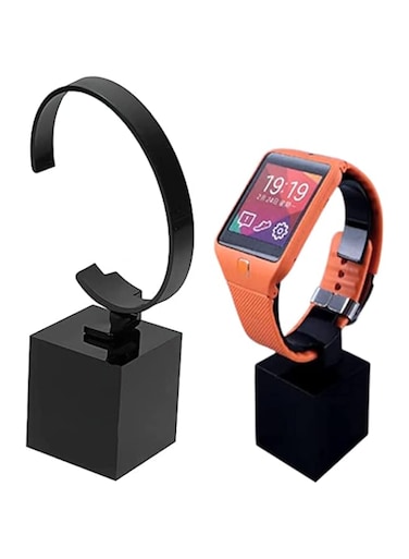 Khazna Acrylic Watch Stand Organizer Holder, Black, 1 Pcs