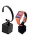 Khazna Acrylic Watch Stand Organizer Holder, Black, 1 Pcs
