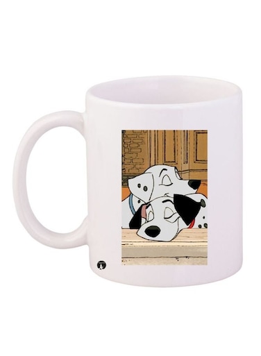 Cartoon Dalmatians Printed Coffee Mug White/Beige/Black 11ounce
