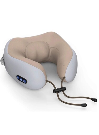 Travel Pillows For Sleeping Airplane, Portable Electric Neck Massager Soft Comfortable Breathable U-Shaped Memory Foam Massage Neck Pillow For Car Home And Office Heavy Duty