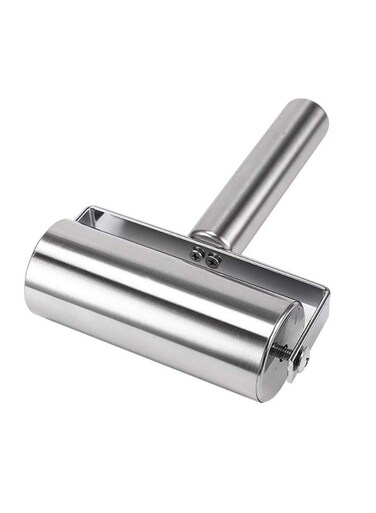 Pastry Dough Pizza Roller Steel Rolling Pin Silver 12cm