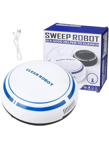 SYOSI Robot Vacuum Cleaner, Smart Automatic Floor Robot, Slim Light Design Household USB Rechargeable, for Clean Carpet, Hardwood Floor, and Pet Hair, Mini Automatic Induction Vacuum