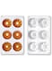 Maphyton Pan Silicone Cake Mold Baking Tools, 6 Holes, Non Stick (2pc, White)