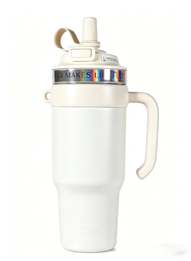 1000ml 316 Stainless Steel Tumbler with Handle, Insulated Coffee Cup, Double-Walled Vacuum Flask for Hot Cold Drinks, Car Office Gym Travel Mug, Reusable Water Bottle for Eid &amp; Daily Use